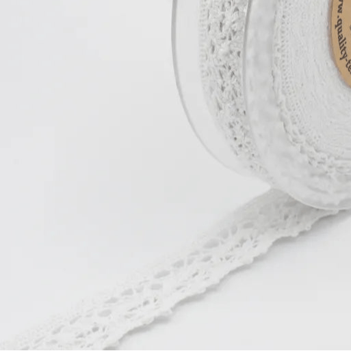 100% Cotton lace 3 cm - white