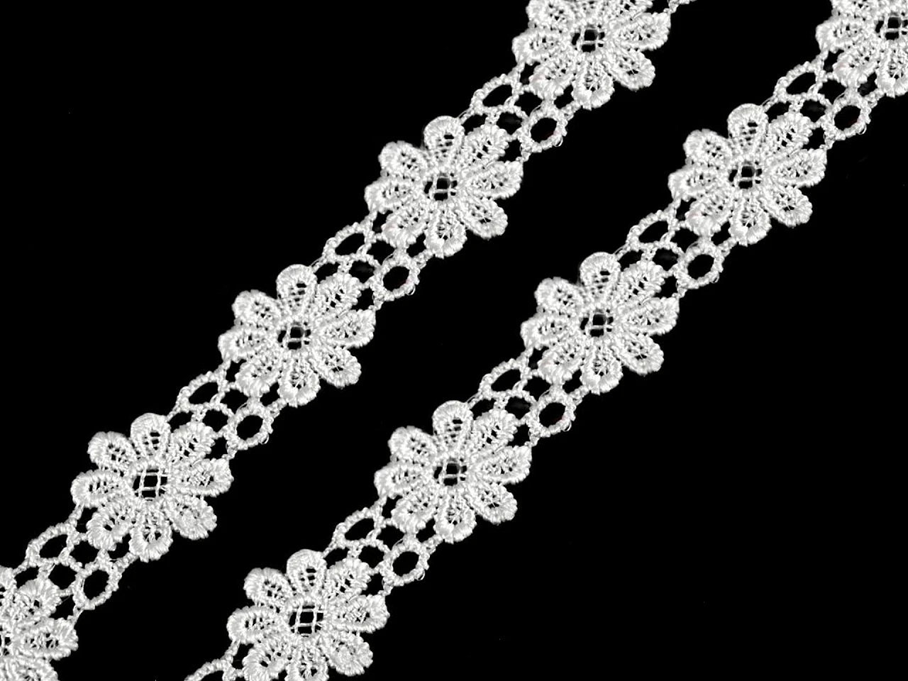 Image of 100% cotton lace, 2cm ribbon - white daisy – available at Charlotte's Fabrics