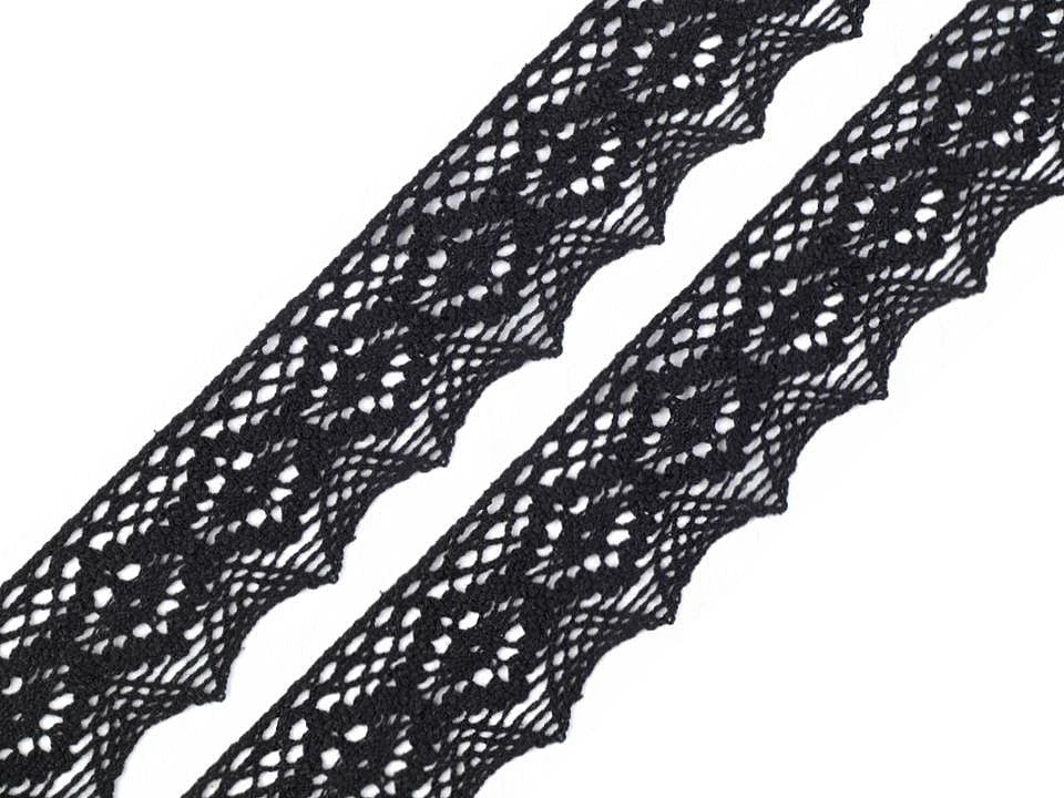 Dentelle 100 % coton|4,6 cm| noire