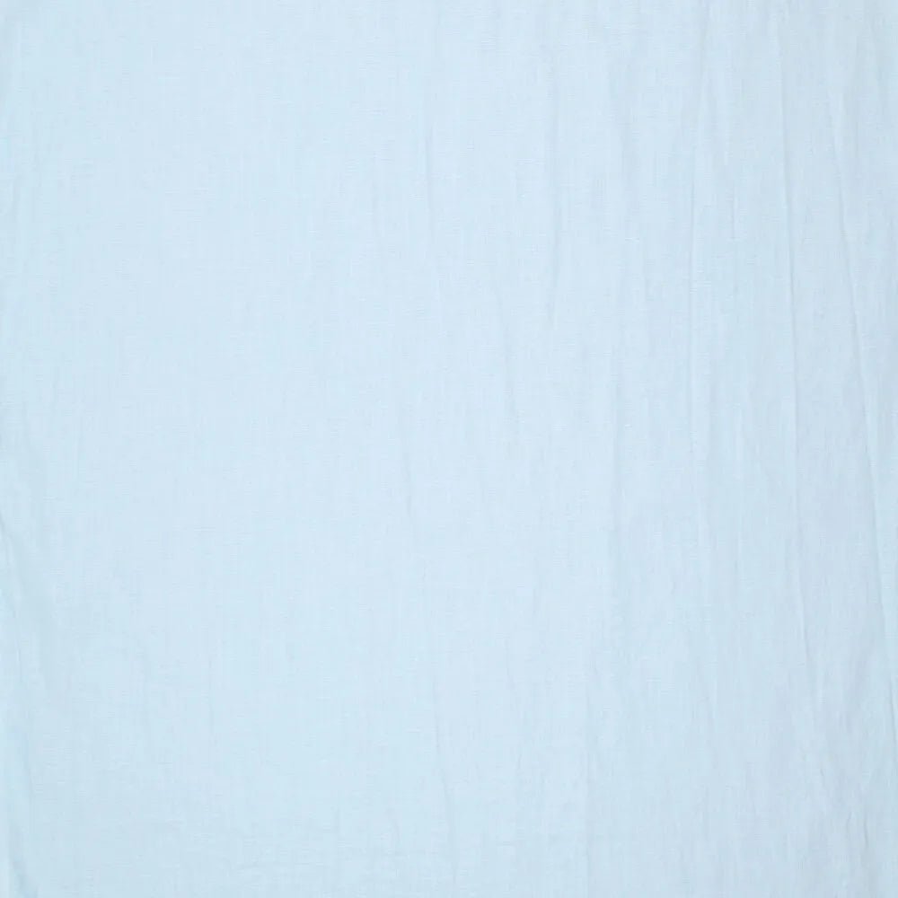 Image of 100% softened linen fabric, light blue, 165 g/m² – available online at Šarlotes audumi