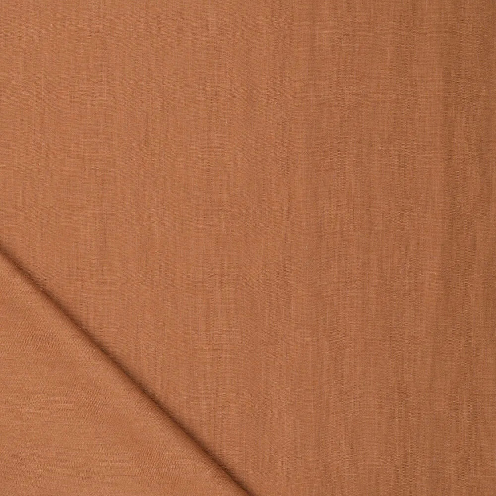 Image of 100% softened linen fabric, cognac, 165 g/m² – available at Šarlotes audumi