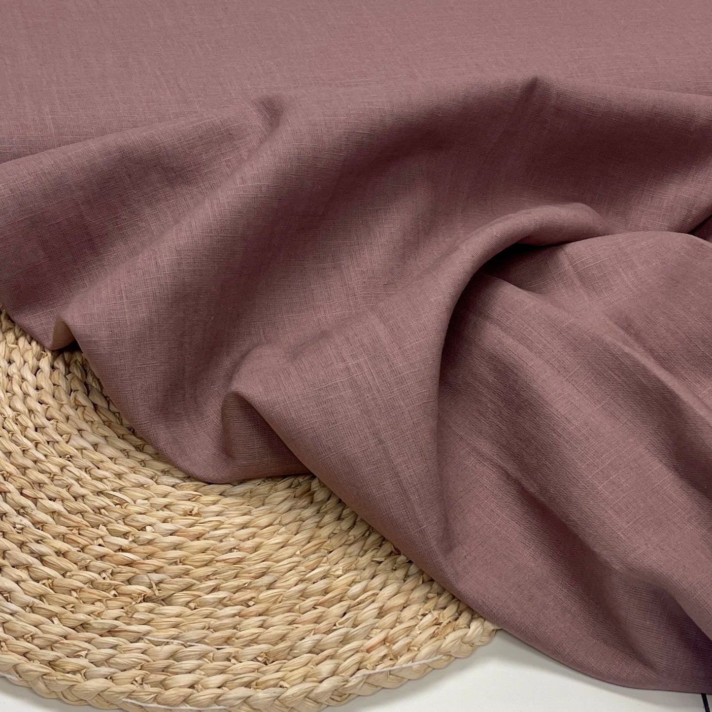 100% lin adouci - ton prune fumé 165 g/m²