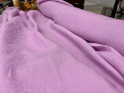 100% Softened linen, light lavender 205 g/m²