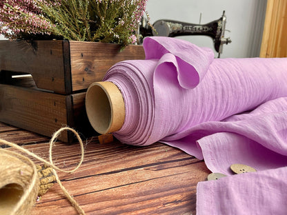 100% softened linen, light lavender 205 g/m²