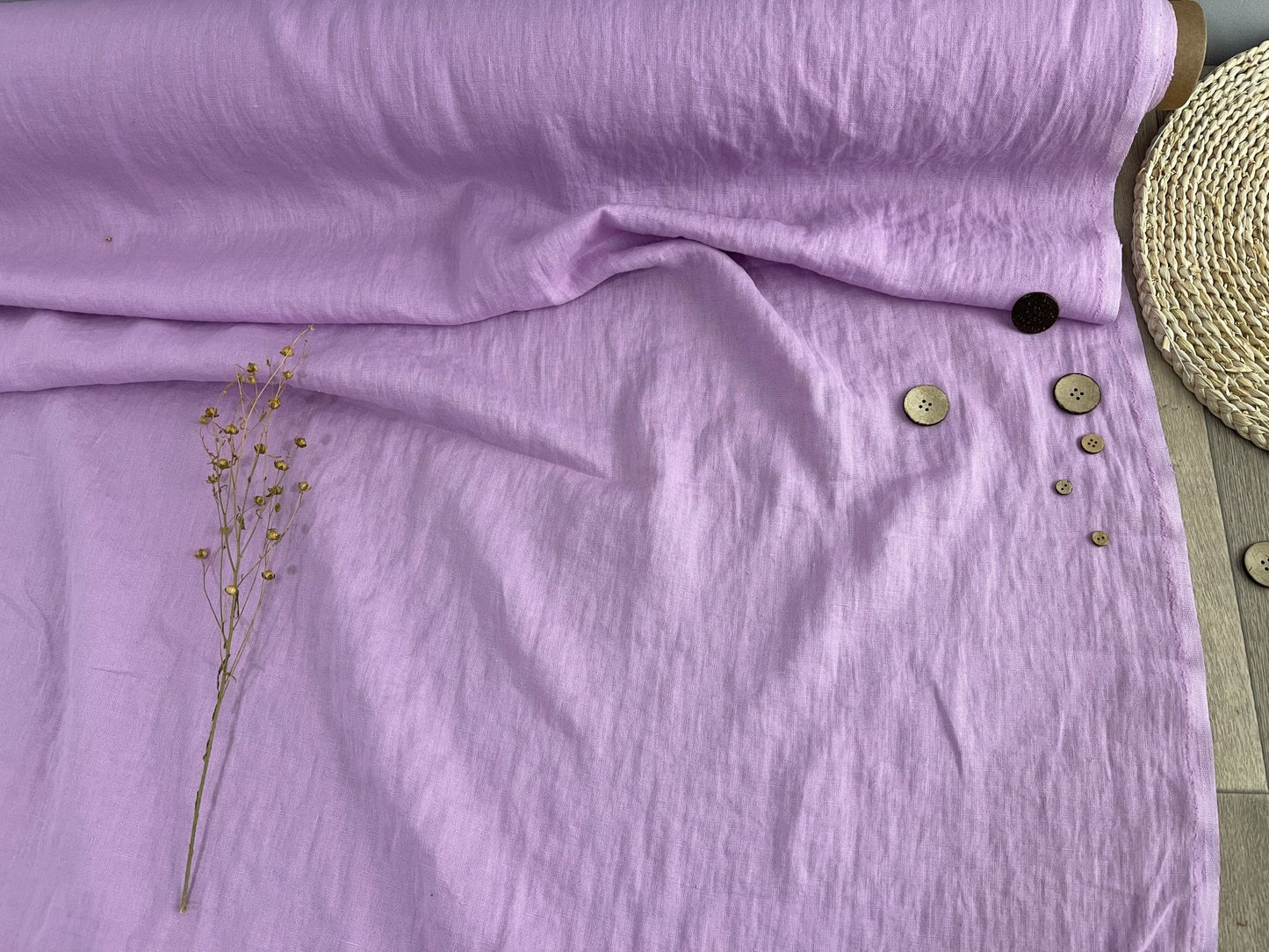 100% softened linen - light lavender 205 g/m²