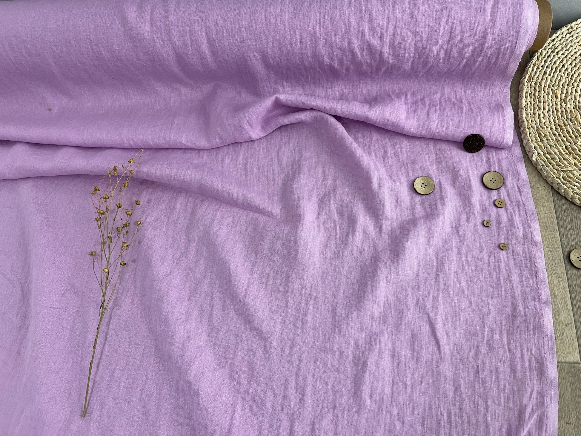 100% softened linen - light lavender 205 g/m²