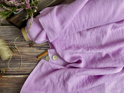 100% softened linen - light lavender 205 g/m²