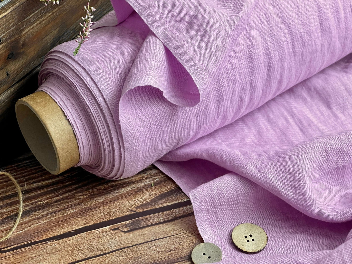 100% Softened linen-light lavender 205 g/m²
