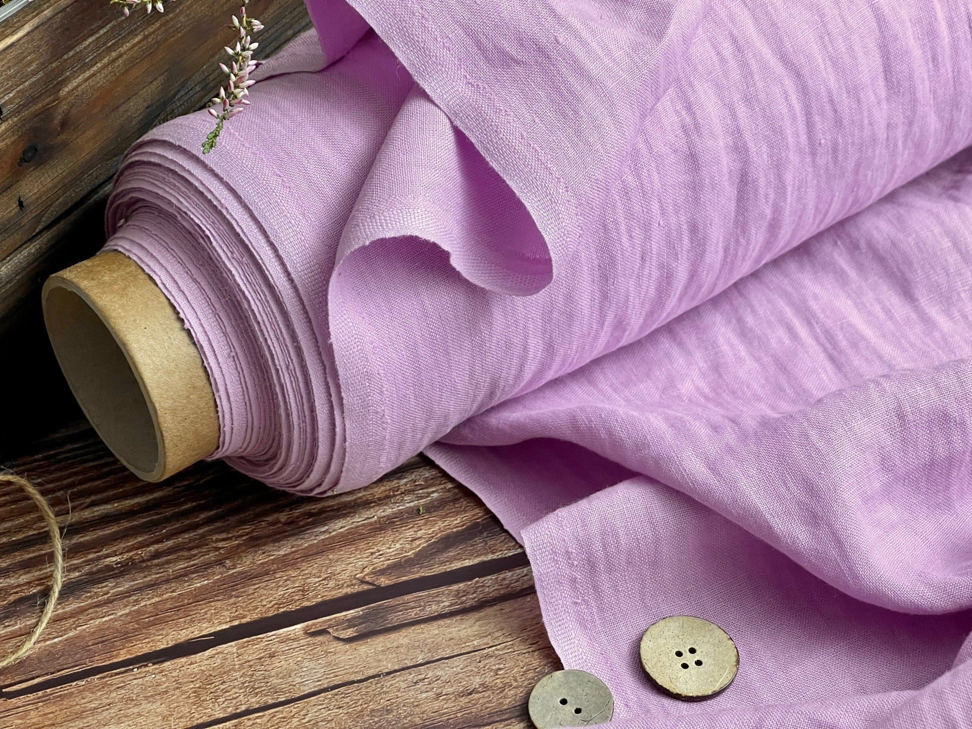 100% Softened linen-light lavender 205 g/m²