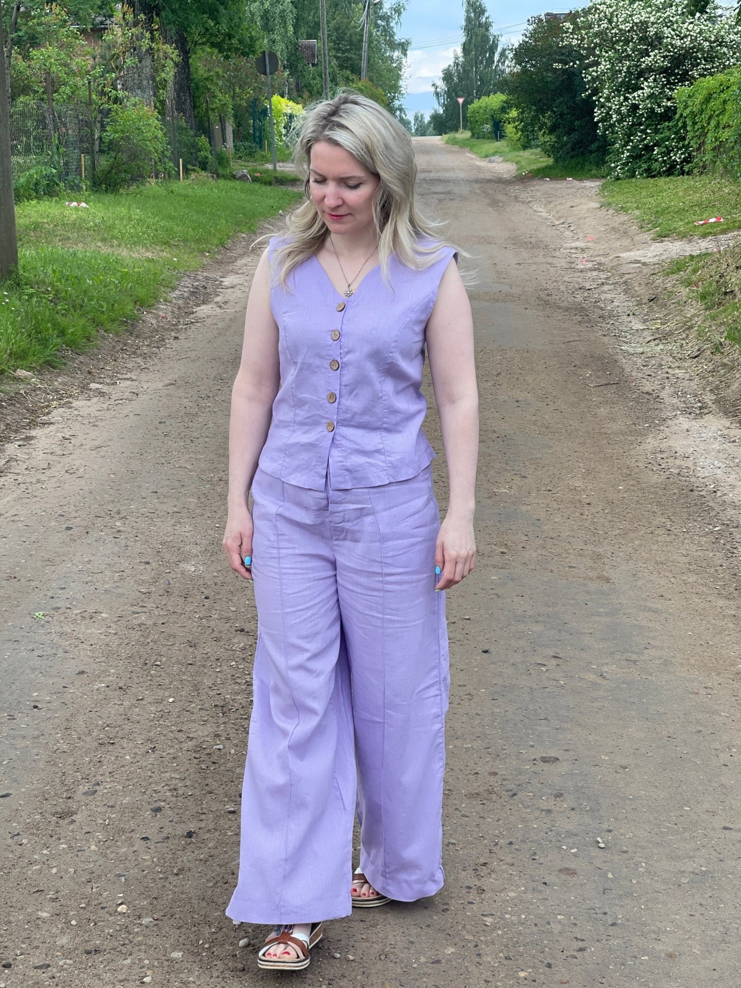 100 % lin adouci - lilas clair 165 g/m²