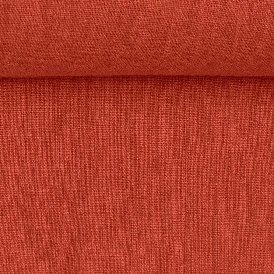 100% Softened linen-brick red (Brick) 205 g/m²