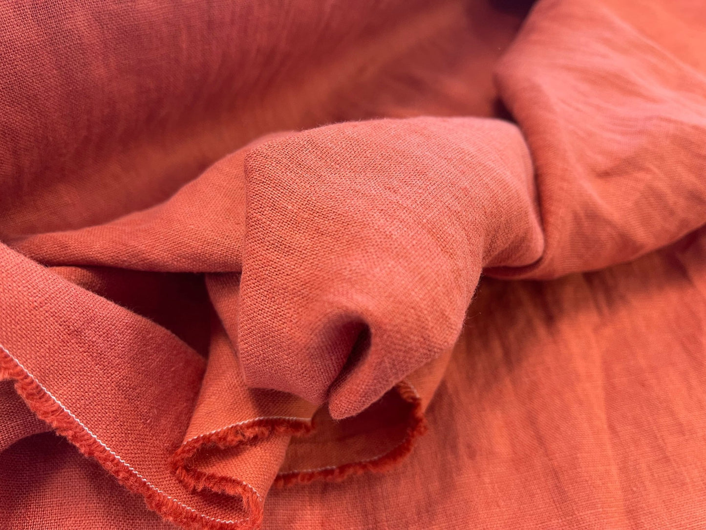 100% Softened linen-brick pink (Brick) 205 g/m²