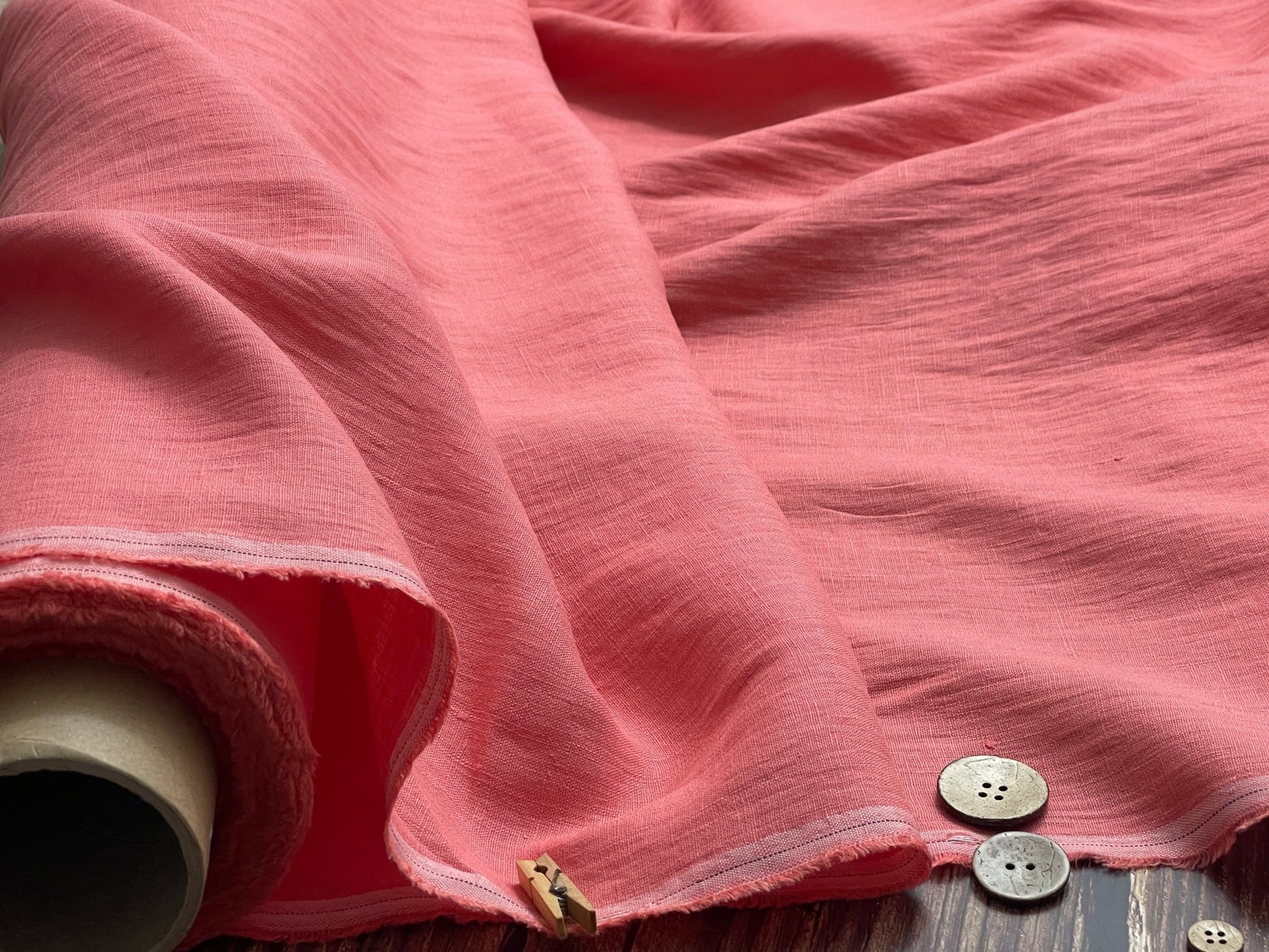 100% softened coral linen 205 g/m²