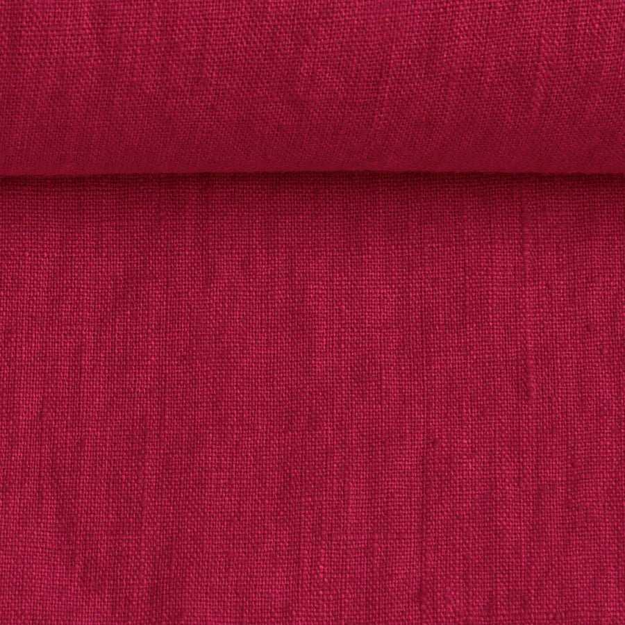 100% softened linen - vibrant berry shade 205 g/m²