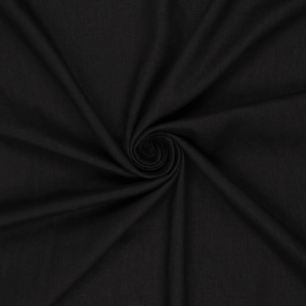 100% Softened linen - black 165 g/m²