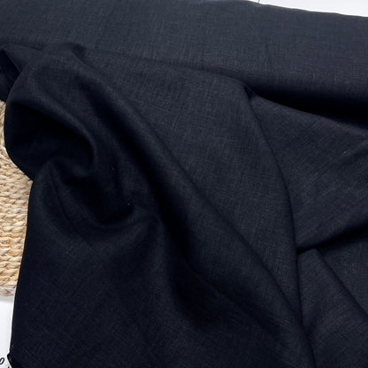 100% Softened linen - black 165 g/m²