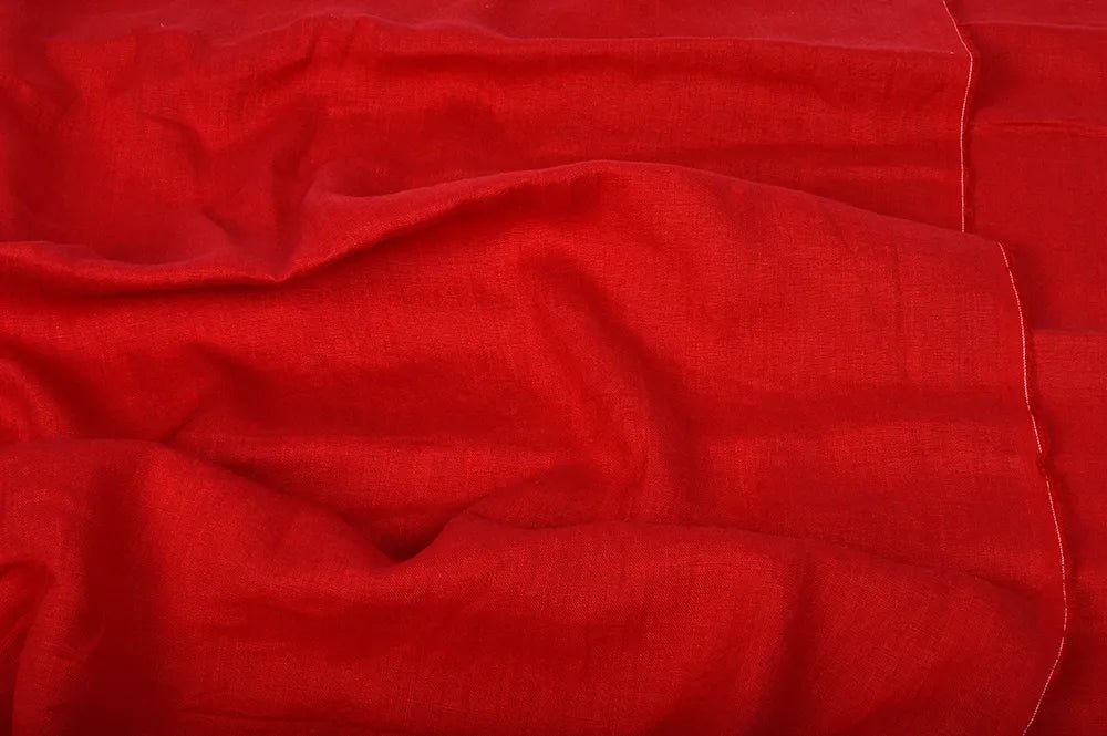 100% Softened linen - red 205 g/m²