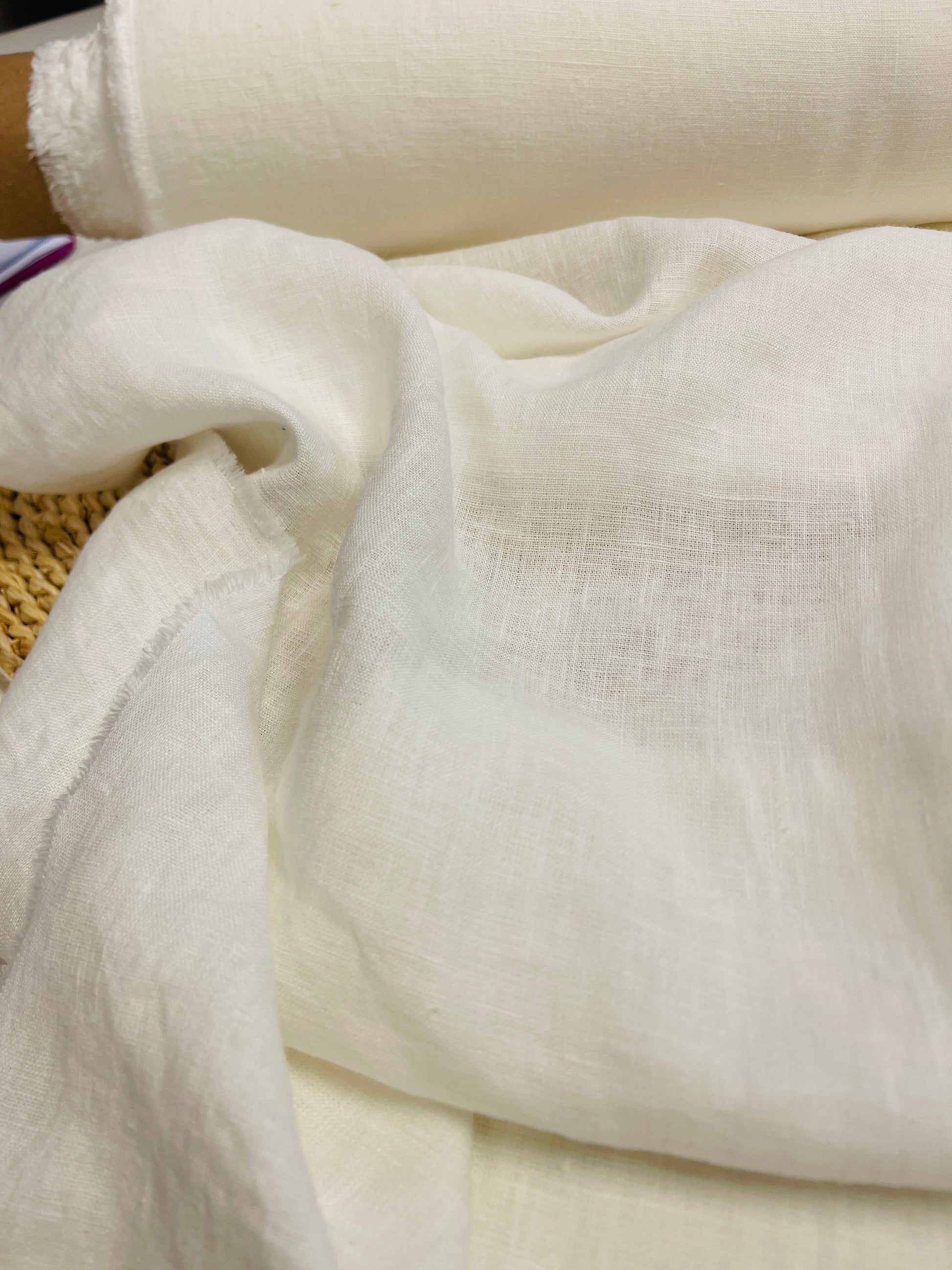 100 % lin adouci - blanc cassé 205 g/m²