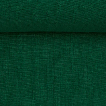 100% Softened linen - emerald green shade 205 g/m²