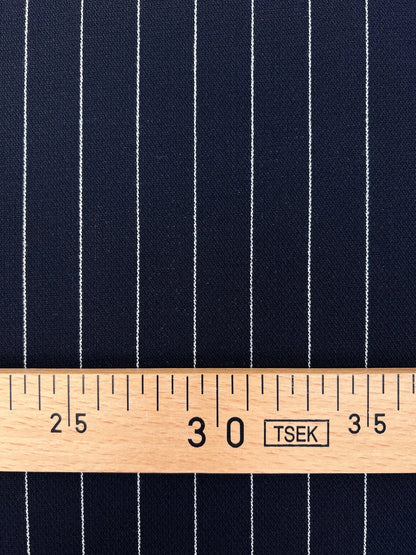 100% wool fabric - dark blue with white stripes 230 g/m²