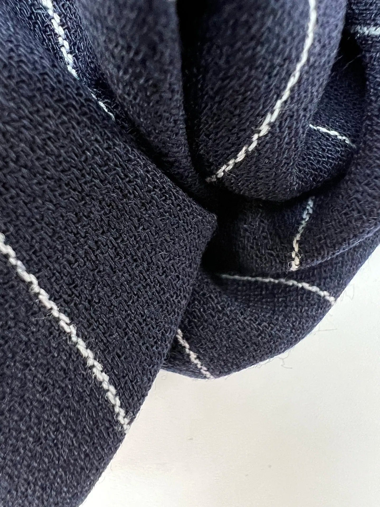100% wool fabric - dark blue with white stripes 230 g/m²