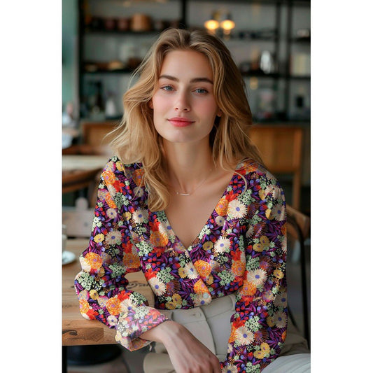 100% tissu en viscose LENZING™ ECOVERO™ - fleurs 110 g/m²