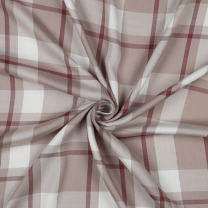 Tissu 100 % viscose à carreaux 130 g/m²