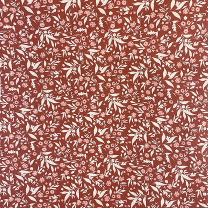 Tissu 100 % viscose - motif floral rose 125 g/m²