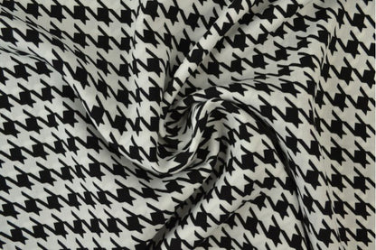 100% tissu en viscose - motif pied-de-poule 100 g/m²