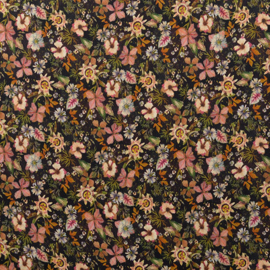 Image with 100% viscose satin, wildflowers – available online at Charlotte Fabrics