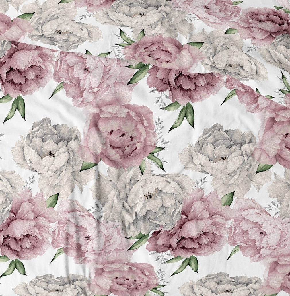 100% Cotton Fabric - Peonies 125 g/m²
