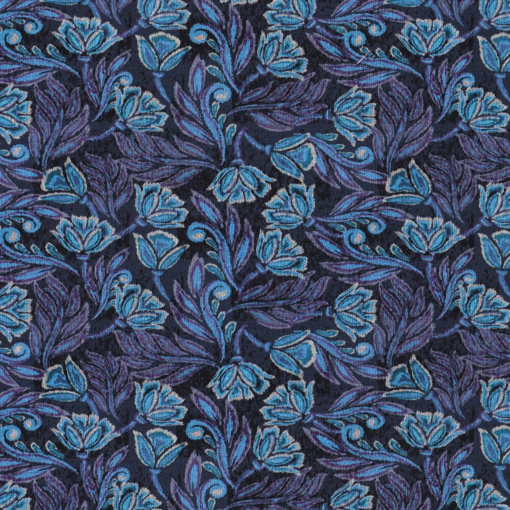 Tissu en maille Punto di Roma – élégant motif bleu