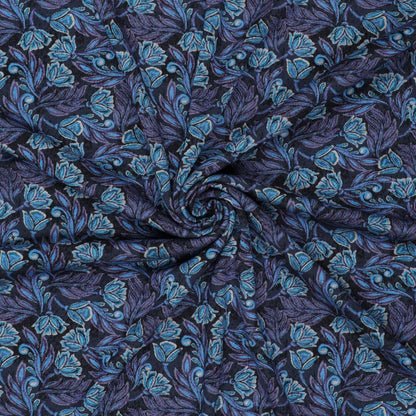 Tissu en maille Punto di Roma – élégant motif bleu