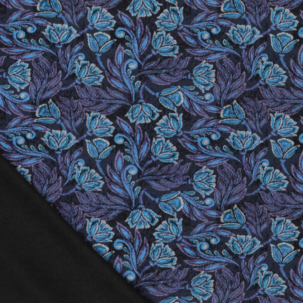 Tissu en maille Punto di Roma – élégant motif bleu