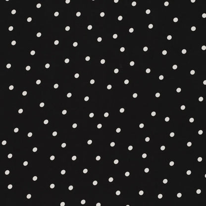 Vichy en viscose avec élasthanne - pois blancs sur fond noir