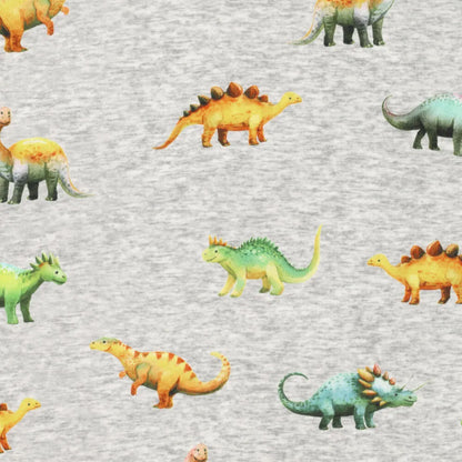 Maille chaude en coton | Alpen dinosaures en polaire sur fond gris