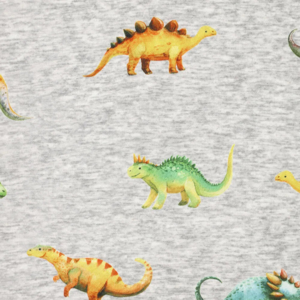 Maille chaude en coton | Alpen dinosaures en polaire sur fond gris