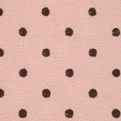 Teddy polaire à pois marron sur fond rose