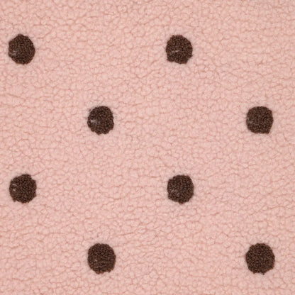 Teddy polaire à pois marron sur fond rose