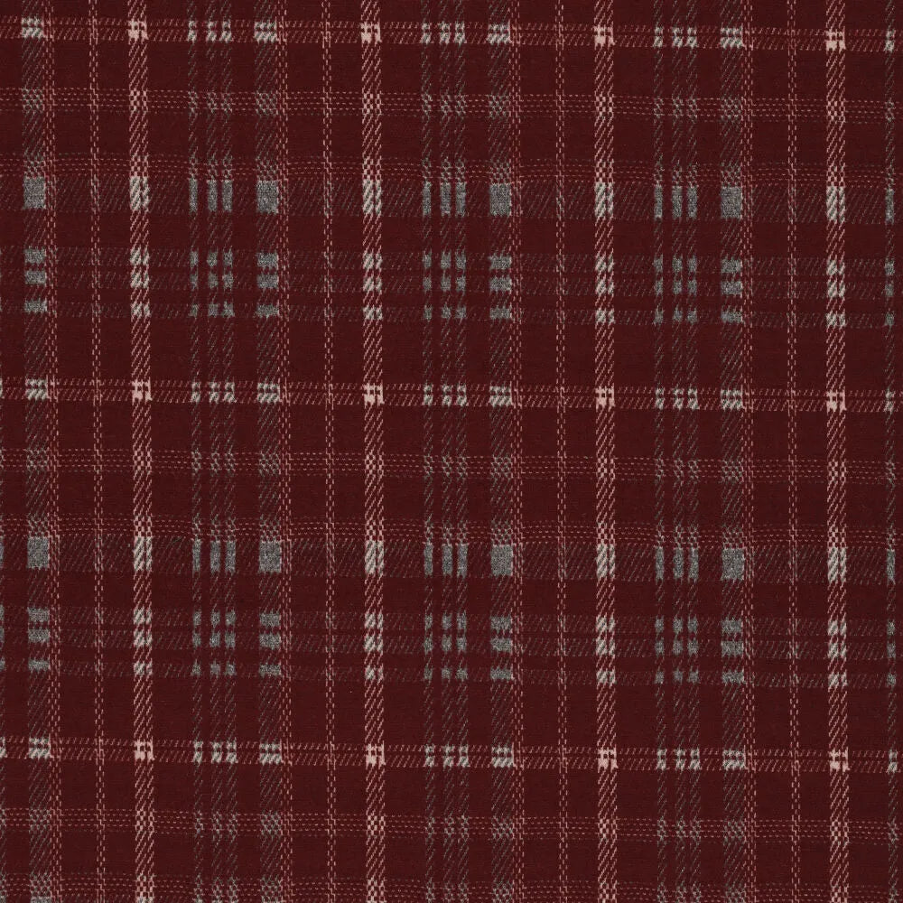 Maille jacquard à carreaux – rouge bordeaux