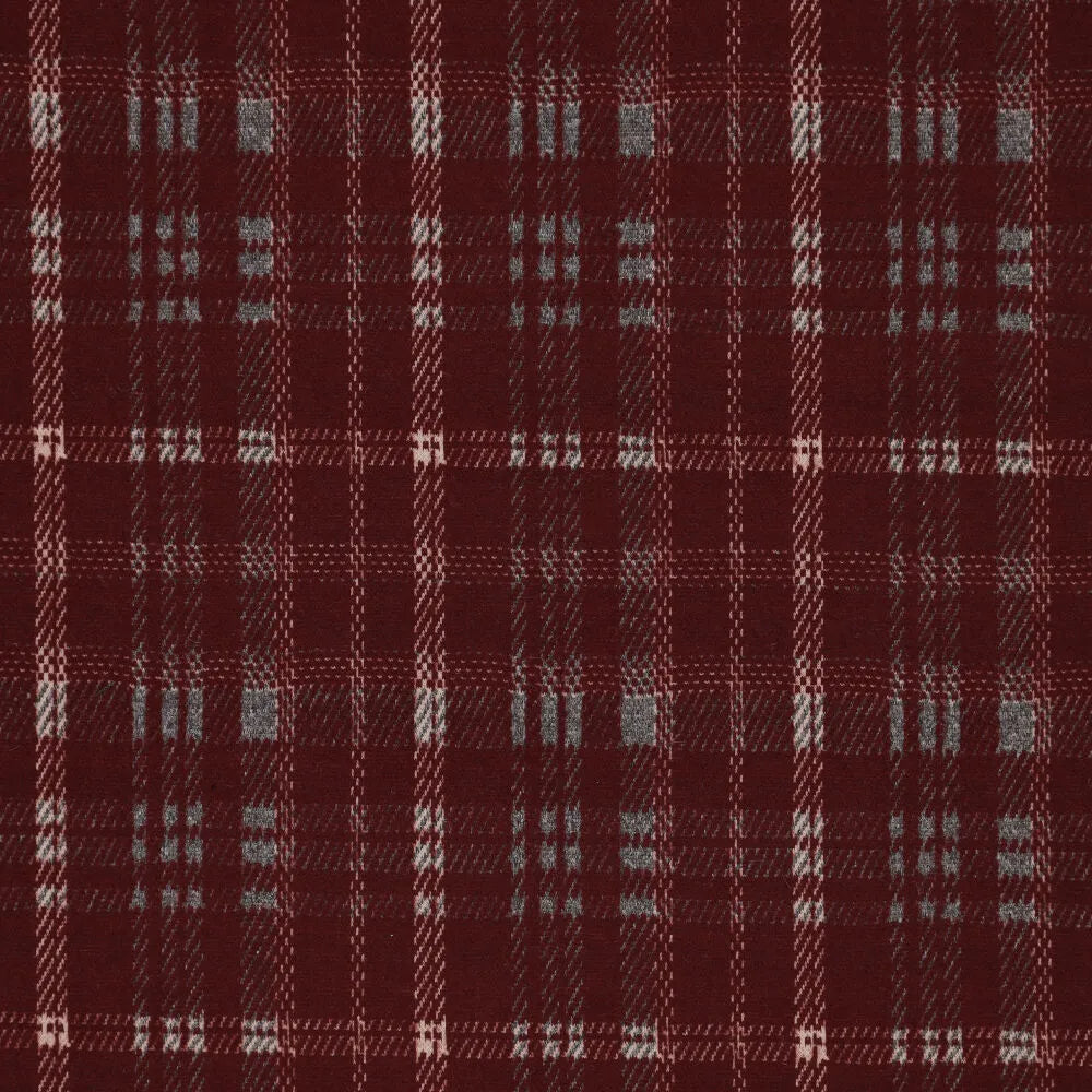 Maille jacquard à carreaux – rouge bordeaux