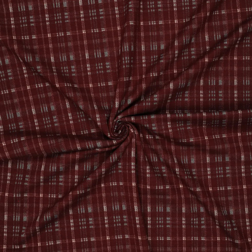 Maille jacquard à carreaux – rouge bordeaux