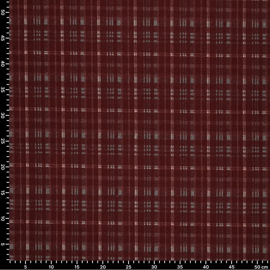 Maille jacquard à carreaux – rouge bordeaux