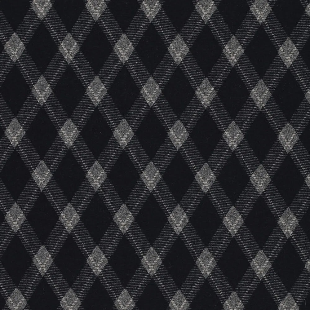 Maille jacquard à carreaux motif losanges – bleu foncé
