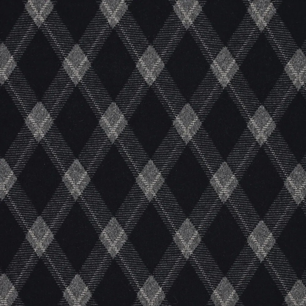Maille jacquard à carreaux motif losanges – bleu foncé