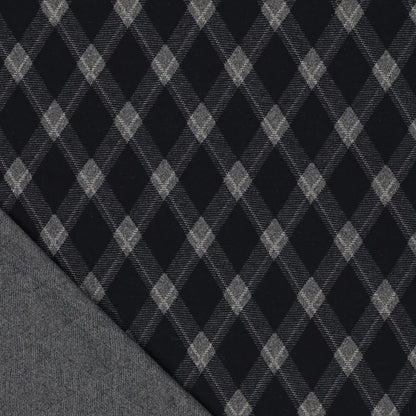 Maille jacquard à carreaux motif losanges – bleu foncé