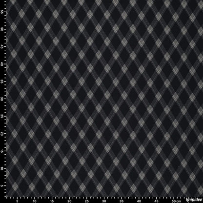 Maille jacquard à carreaux motif losanges – bleu foncé