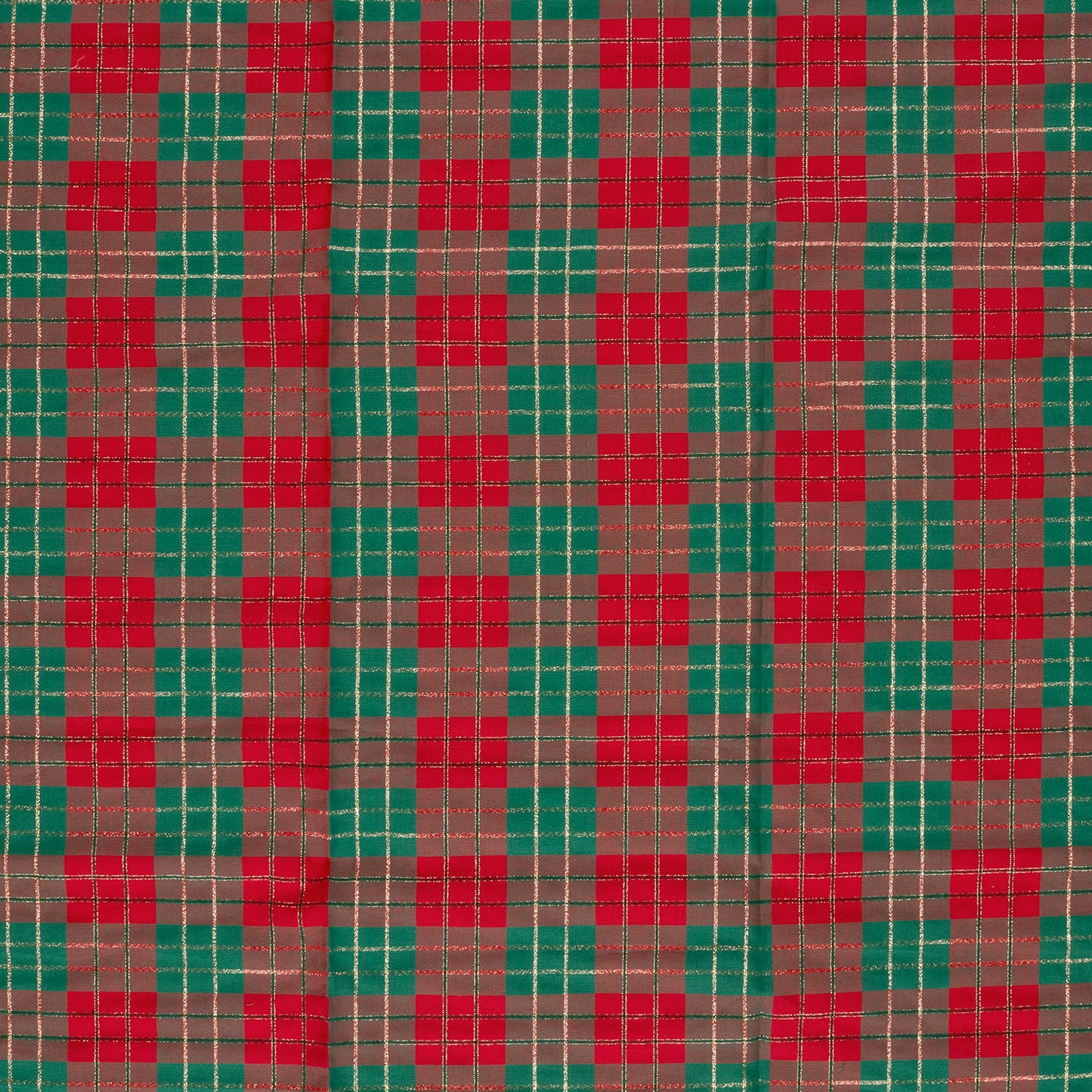 Tissu premium 100 % coton – carreaux de Noël 120 g/m²