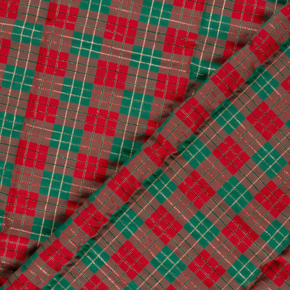 Tissu premium 100 % coton – carreaux de Noël 120 g/m²