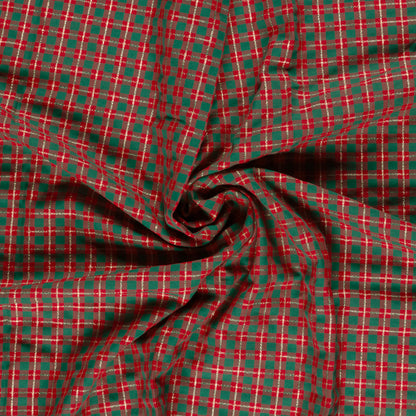 Premium 100% Baumwollstoff – Schottenkaro mit goldenen Akzenten 120 g/m²